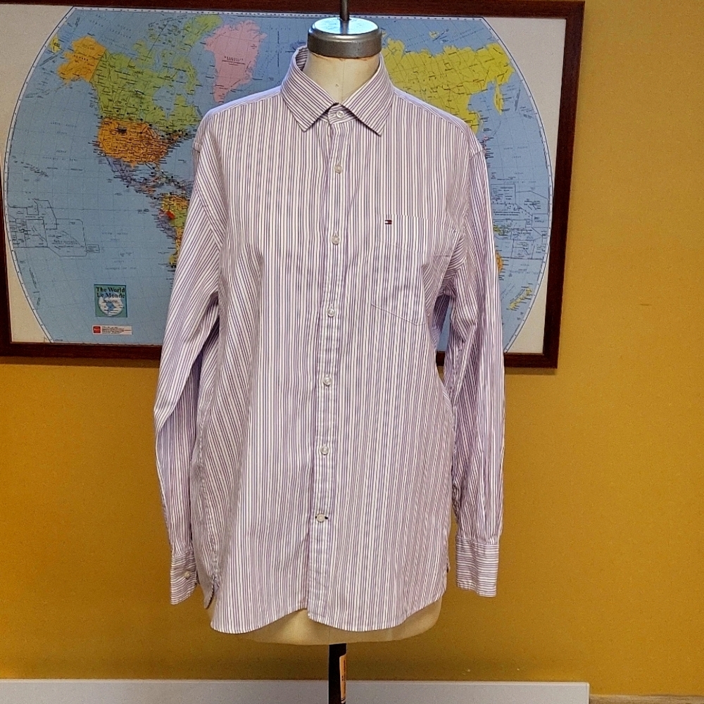 Tommy Hilfiger,  Mens sze Med,  Vintage,  Button Down,  Long Sleeves dress shirt